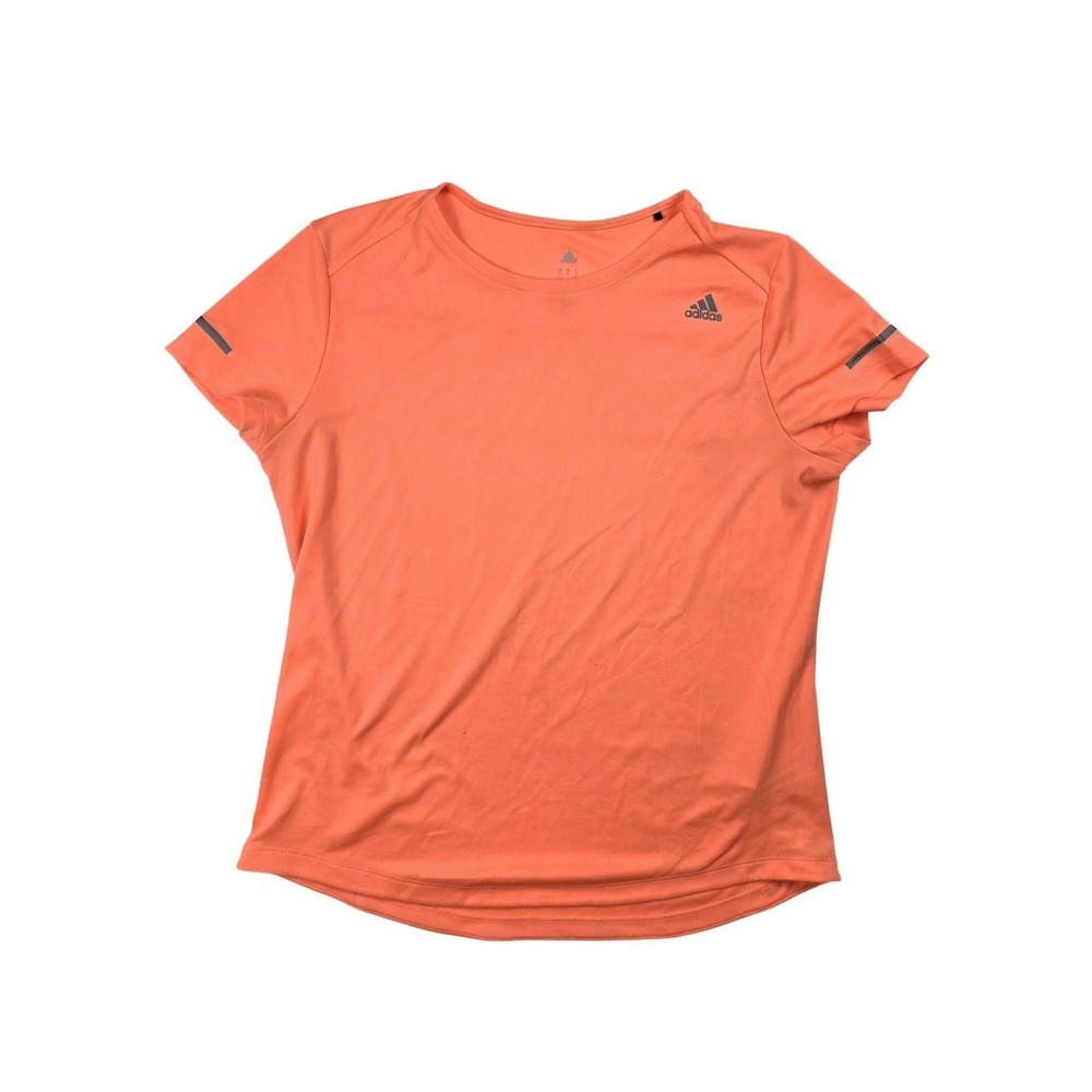 Adidas Climalite Orange Short Sleeve‎ Round Neck Active Shirt Women's Size XL